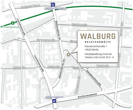 Walburg Rechtsanwälte-Anfahrtsskizze